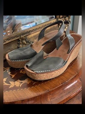 CalaXini Cork Wedge Shoe Sandals Sz 37 SPAIN